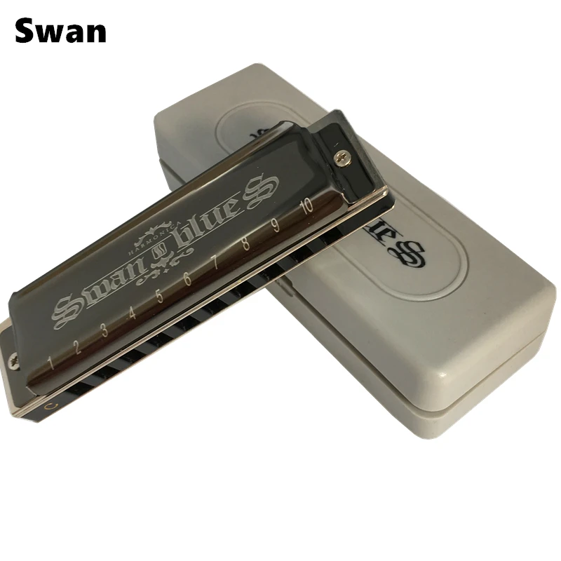 Губная гармошка Swan 10 отверстий Blues Harp armonicas diatonicas Key of C Mouth Ogan instrument музыкальная cigno