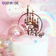 OUDIROSE Принцесса замок розовый бант торт Топпер Алмазный диадема День Святого Валентина День рождения десерт украшения подарки