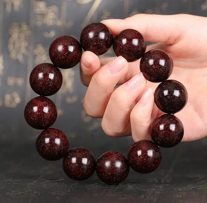 

Full of Venus old material lobular red sandalwood 20mm men bracelet