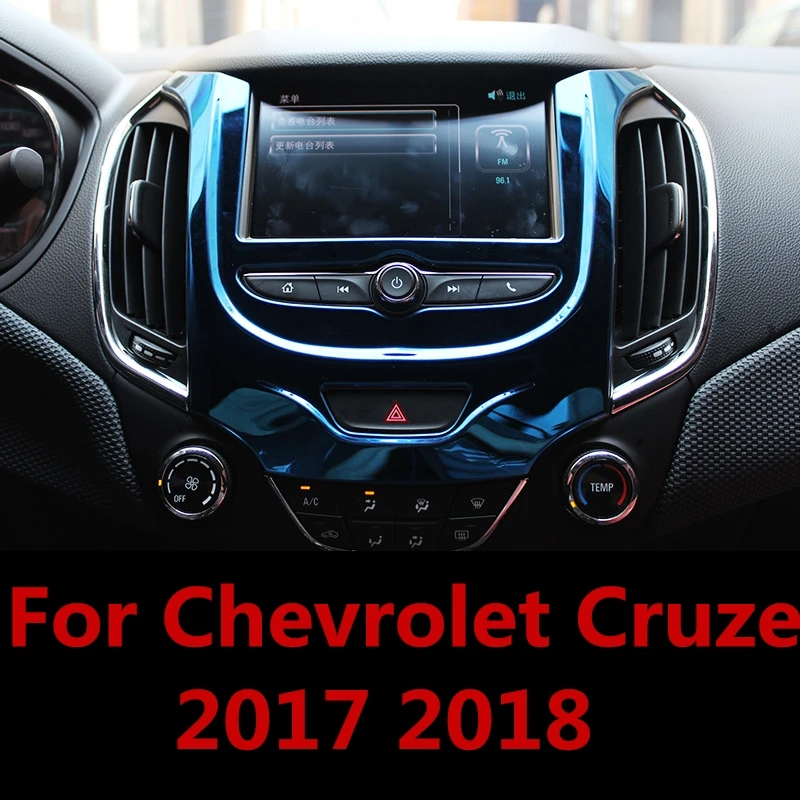 

For Chevrolet Cruze 2017 2018 Stainless Steel control panel air outlet navigation panel glitter sequins modification Accessories