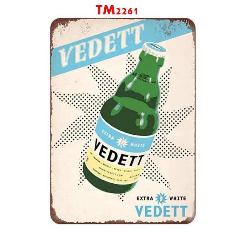 

1pc Retro Metal Beer Tin Sign for Jupiler Vedett Beer Vintage Poster Home Bar Wall Decor 20*30cm