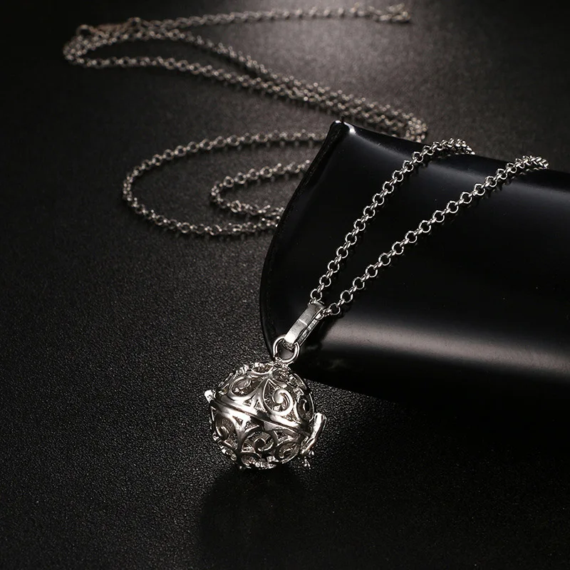 New Mexico Chime Hollow Zircon Vintage Necklace Jewelry Music Ball Essential Oil Pregnancy Necklace Summer Romantic Accessories - Окраска металла: 1Pcs