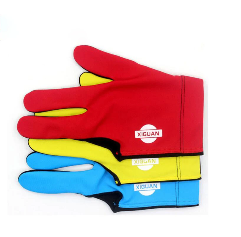 

New Billiard Glove Three Fingers Left Hand Red/Blue/Yellow Colors Gloves Billiard Accessories China 2019