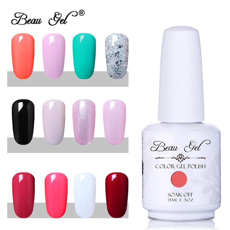 

Beau Gel 15ml Nail Gel Polish Soak Off Semi Permanent Nail Polish Gel Varnish Enamel Lacqure Nail Art Gelpolish 298 Colors