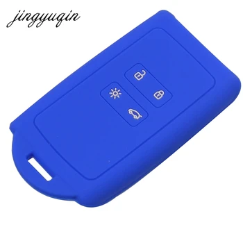 Keyforkess Set di chiavi per auto in Silicone per Renault Koleos Kadjar Megan 2016-2017 custodia protettiva per portachiavi a distanza - Jingyuqin Set di chiavi per auto in Silicone per Renault Koleos Kadjar Megan 2016 2017
