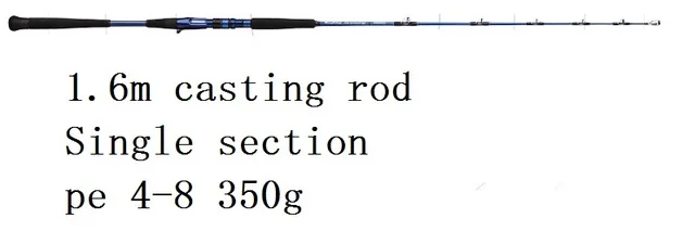 ECOODA Monster Jigging Rod полный Fuji части односекционный EMJ 1,55 м/1,6 м/1,68 м Спиннинг/литье стержень Corss карбоновая Лодка Rod - Цвет: 1.6m spinning rod