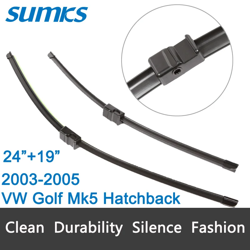 Wiper blades for Volkswagen Golf Mk5 Hatchback (2003 2005) 24"+19" fit