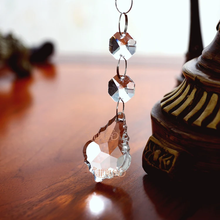 

SpringQuan 5 PCS/LOT HIGH-END clear Crystal Bead curtain 50CM Party wedding decoration high quality beads Crystal Maple Leaf