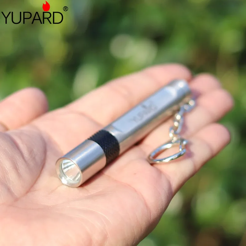 

YUPARD Q5 LED Stainless Shell mini Torch Light Flashlight 3Modes torch Rechargeable 10440 AAA battery outdoor camping fishing