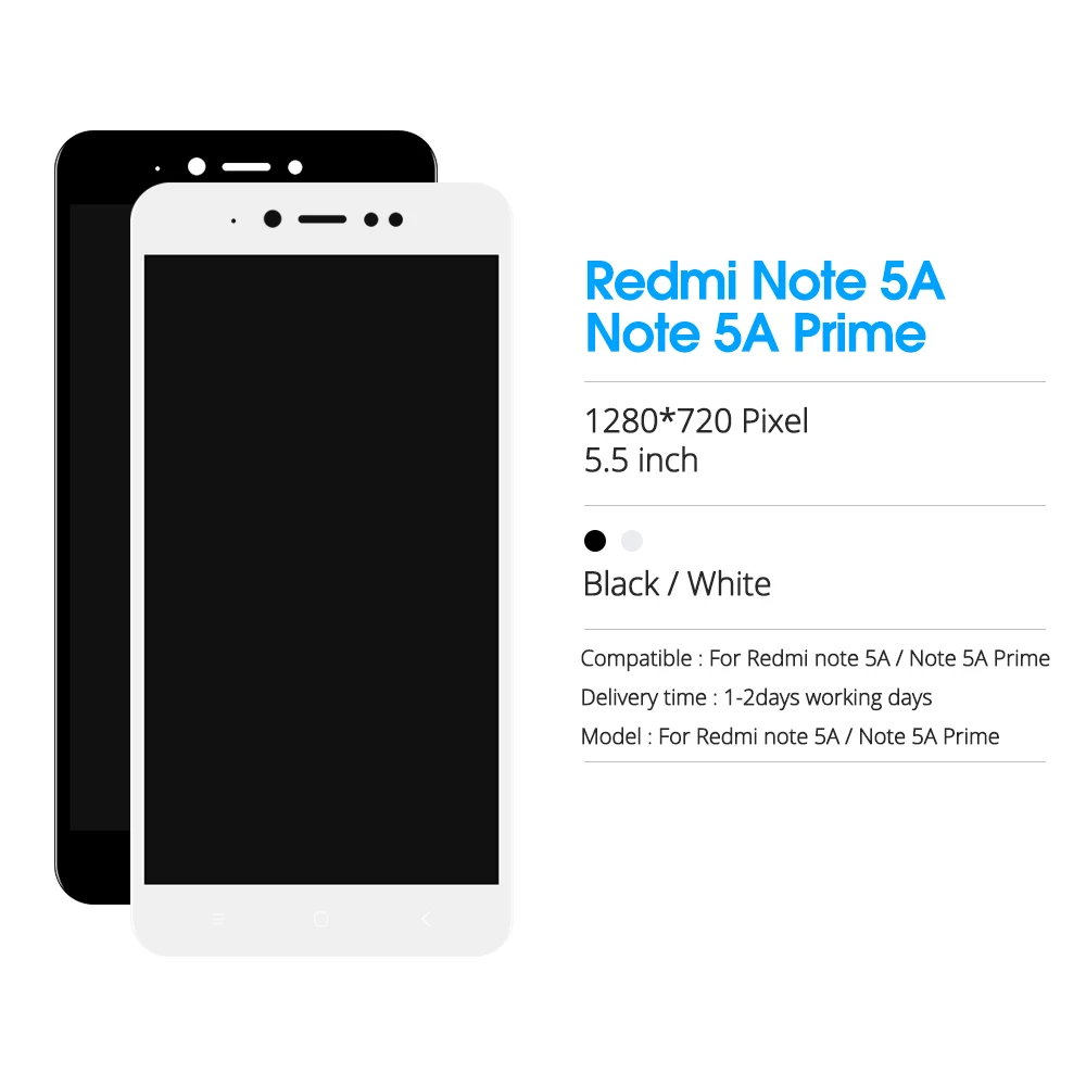 Дисплей для Xiaomi Redmi Примечание 5A/Note 5A Prime lcd сенсорный экран дигитайзер с рамкой Y1/Y1 Lite Черный Белый