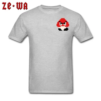 

Adult T-shirt Mario Game T Shirt Tops Funny Pixel Mushroom Tees Summer/Autumn Men Tshirts Discount Cotton Fabric Clothes O-Neck