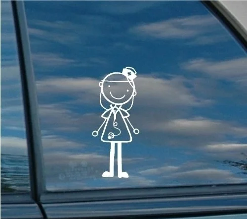 

Laptop Sticker Girl Nurse Figure Window Computer Stick Decal Silhouette Symbol Keypad 15cm