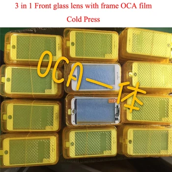 

100pcs/lot AAA+Cold Press Replacement LCD Front Touch Screen Glass Outer Lens with frame OCA film For iphone 7 8 plus 6s 6g 5 5s