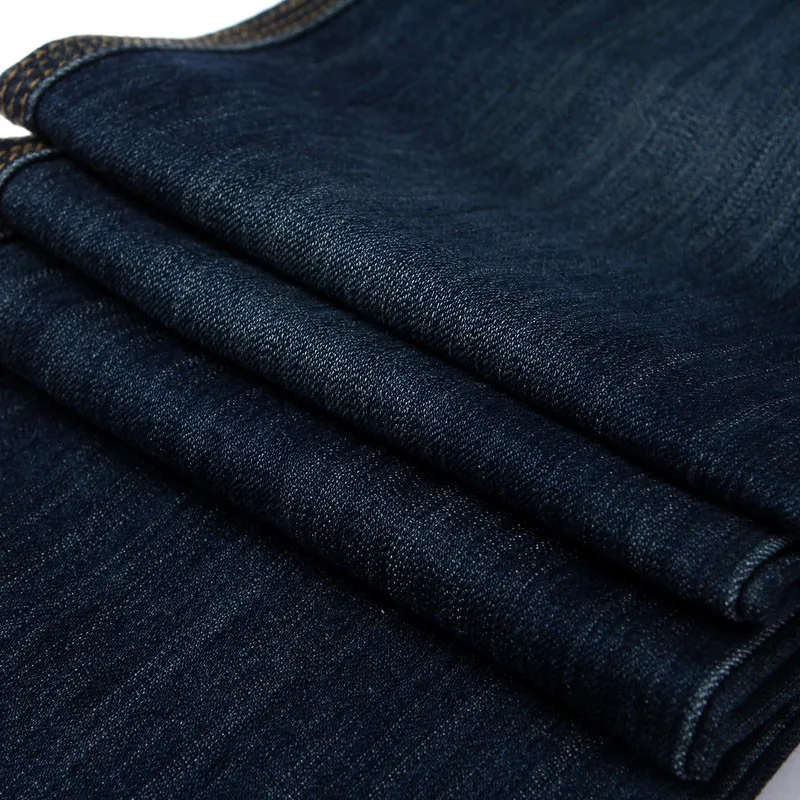 Бесплатная доставка Для Мужчин's Бизнес повседневные джинсы мужской середины талии эластичные тонкие загрузки вырезать полу-клеш Four Seasons