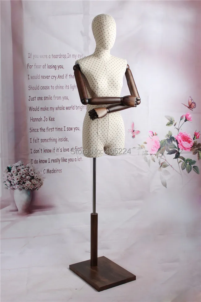 clothing DISPLAY model female bust mannequin with arms&head WOODEN Multi joint robot HAND