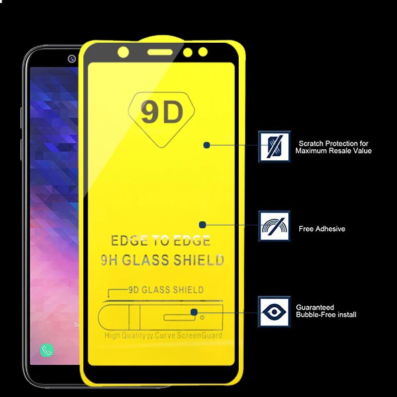9D Защитное стекло для samsung Galaxy A6 A7 A8 Plus A3 A5 экранная защита A 3 5 6 7 8 полное покрытие закаленное стекло