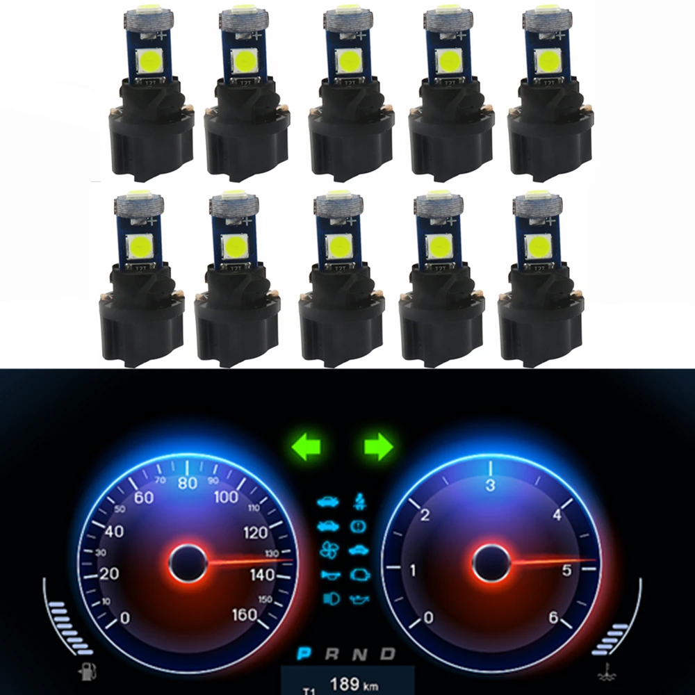 Светодиодсветильник лампочка WLJH 10x Canbus T5 3030 SMD PC74 комплект с витой розеткой лампа