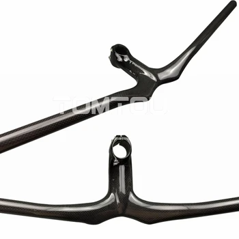 

Glossy 3K Carbon MTB Road Bicycle Rise Handlebar Bike Mountain Integrated Handlebar Stem Diameter For Fork 28.6mm