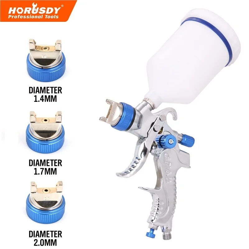 

601 Gravity Feeding Spray Gun HVLP SPRAY GUN Tainless Steel 1.4mm 1.7mm 2.0mm Auto Car Face Paint Spray Gun