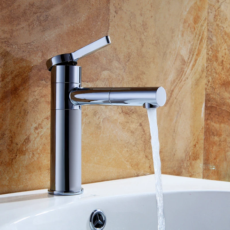 Billig Becken Armaturen Messing Bad Wasserhahn Vessel Vanity Tap Swivel Auslauf Deck Montiert Weiß Farbe Waschbecken Wasserhahn LT 701L