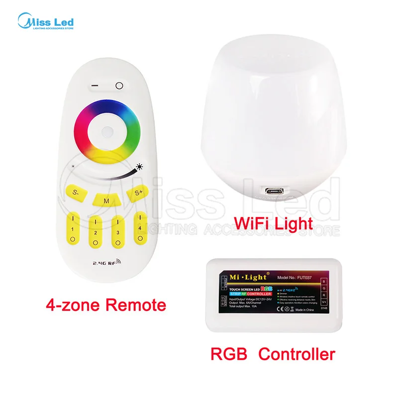 

Wholesale WiFi+2.4G Remote+1 RGB LED Controller smart wifi controller Light For RGB Led Strip Light Lamp Bulb Wireless RF Touch