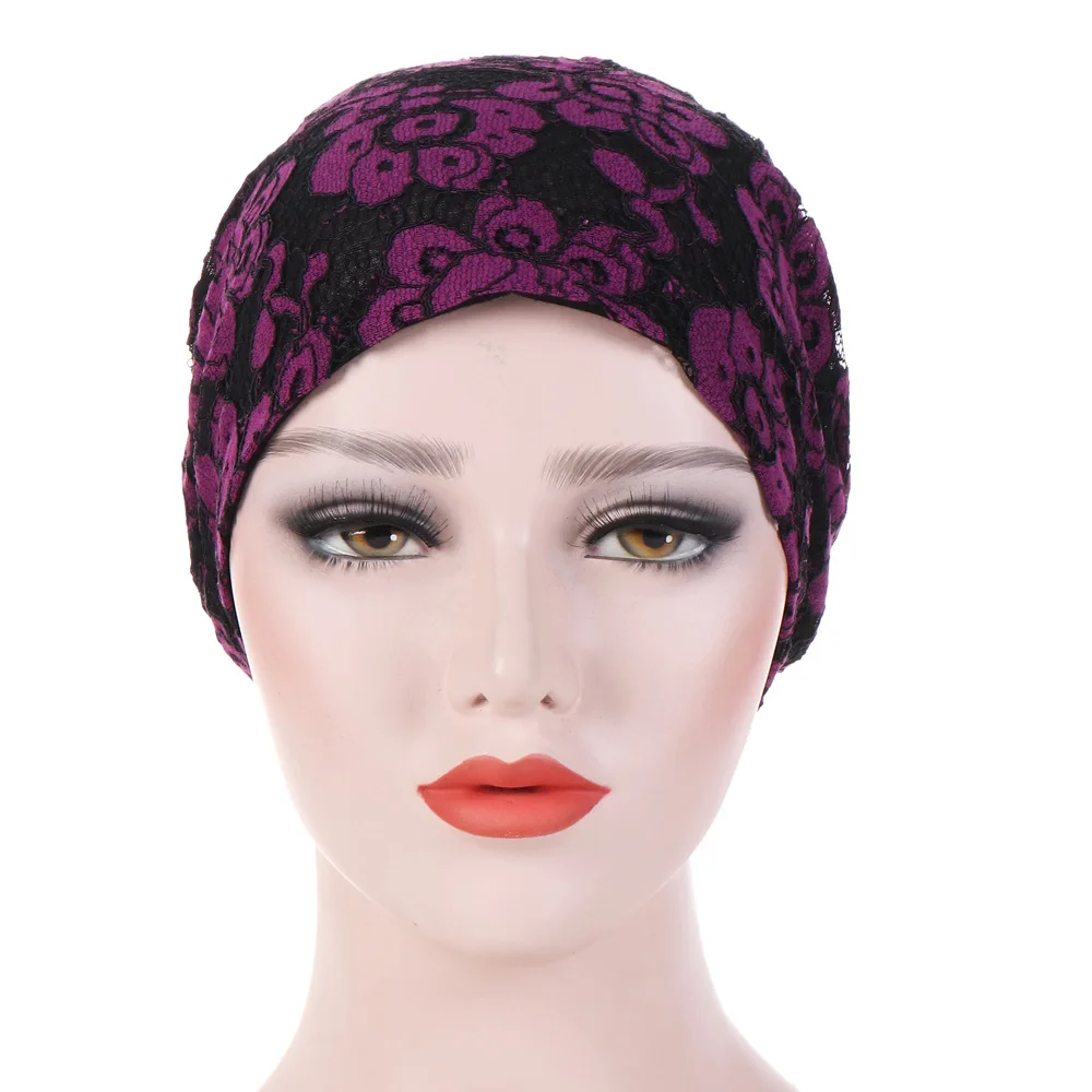 Для женщин мусульманских кружева тюрбан химио Кепки для больных раком терять волосы Обёрточная бумага шляпу мусульманской Молитвенные