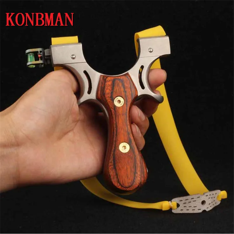 2018 New Slingshot Hunting Catapult Stainless Steel with Level Aim