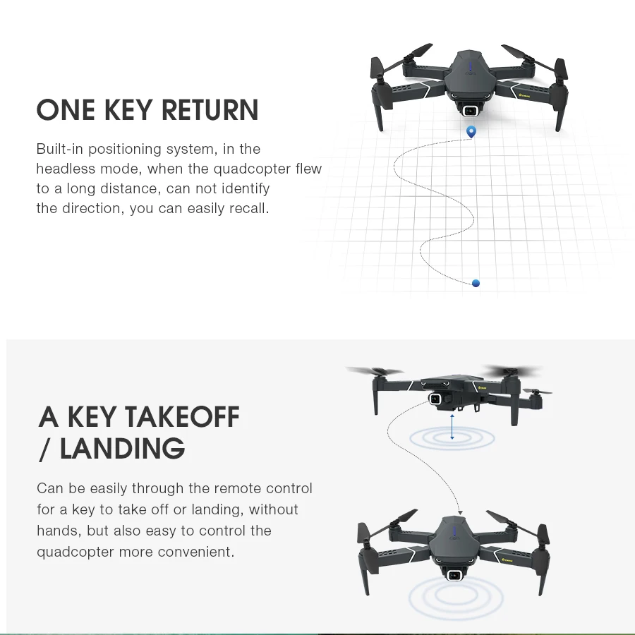 Eachine E520 WI-FI 4K с видом от первого лица/1080 P HD Широкий формат Камера высокое режим удержания складной Дрон Квадрокоптер с дистанционным управлением готовый к вылету, Радиоуправляемый Дрон