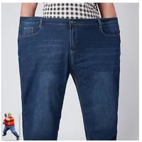 Stretch Jeans Men Elastic Denim Male Trousers  46 48 52 Plus Size Extra Large Loose Pants Blue Roupas Calca Masculina Modis Ropa 1