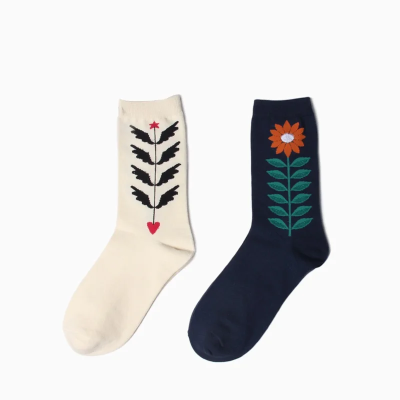 

M1613 2015 New arrival Men's jacquard cotton socks fly arrow and sunflower cartoon pattern Tide Casual Socks 6pair/Lot