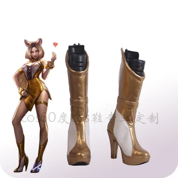 

Anime cos 2019 LOL Ahri KDA Idol singer kda newest skin golden shoe shiny Nine-Tailed Fox Ahri boots gorgeous cosplay shoes A