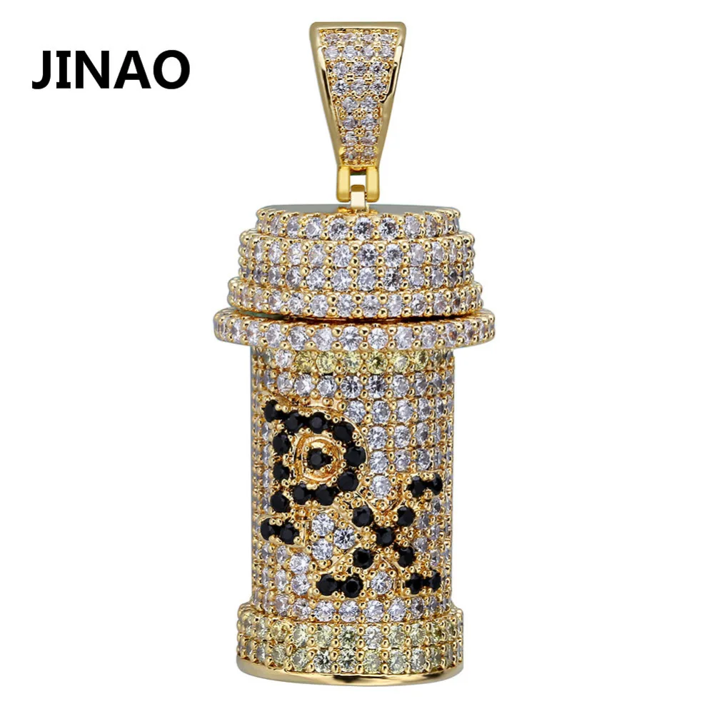 Новое ожерелье JINAO в стиле хип-хоп с ядом PX подвеской виде флакона фианитом со
