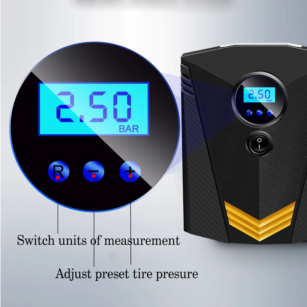 

Portable Air Compressor Pump 12V DC 150 PSI Auto Digital Tire Inflator Tire Pump