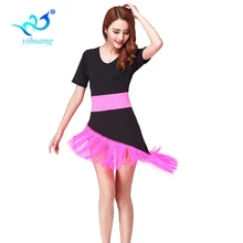 Для Бальных и латиноамериканских танцев, платье для тренировок, танцевальный костюм Сальса Румба для девочек, танцевальное платье с кисточками