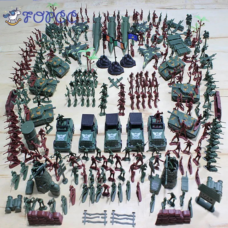 

301PCS World War II Sand Table Children's Educational Toys Suit Boy Gril Creative Gift Soldier Military Plastic Model