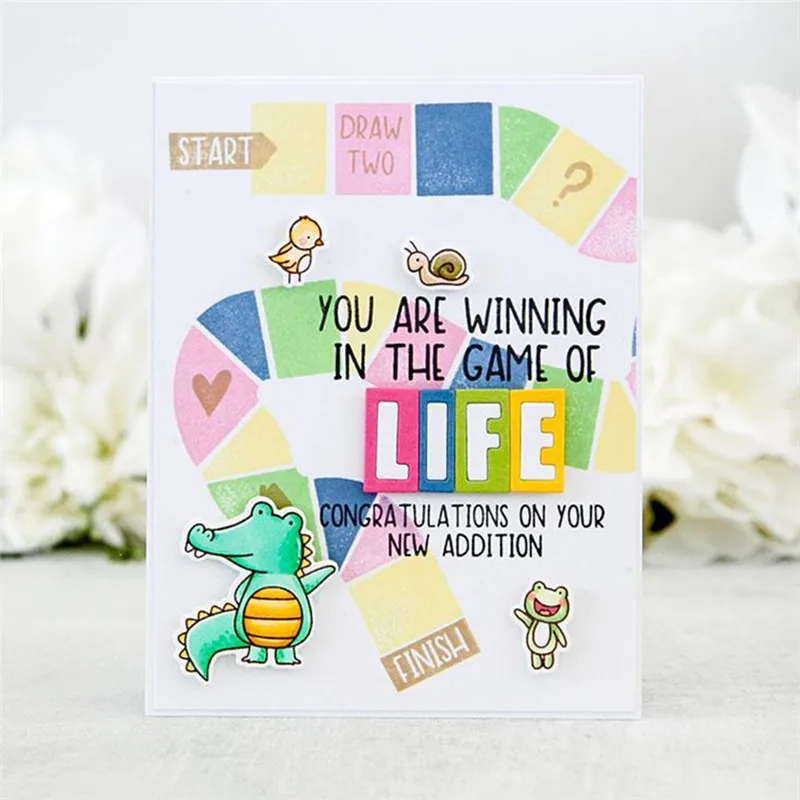 

DiyArts Life Is A Game Metal Dies Cutting Die Cut DIY Decorative Embossing Scrapbooking Collect Craft Create Stamps Card Stencil