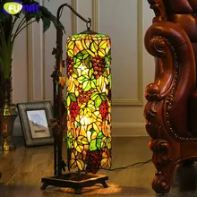 Fumat, витражное стекло настольная лампа Высокое качество классические винограда арт Стекло настольная лампа домашний декор Гостиная офисная осветительная арматура