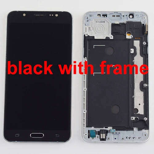 Black with frame Для samsung J7 ЖК-дисплей Сенсорная рамка для samsung J710F ЖК-дисплей J710 J710M J710H J710FN сенсорный ЖК-дисплей - Цвет: Black with frame
