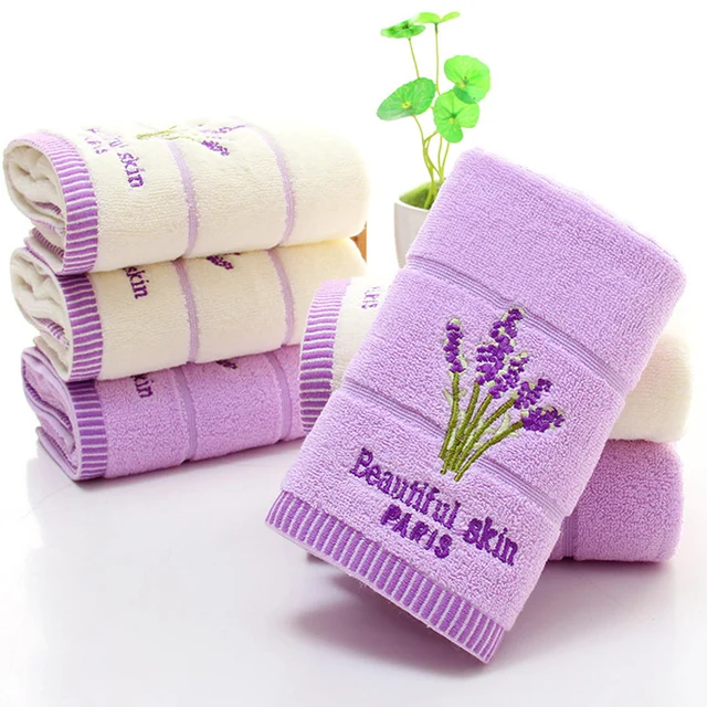New Embroidered Cotton Lavender Face Towel 100 34x74cm New Embroidered Cotton Lavender Face Towel 100 34x74cm Wedding Gift