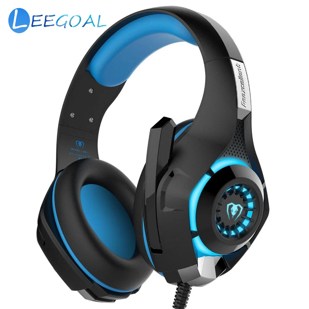 

Gaming Headset 3.5mm LED Light Over-Ear Sport Luminous Headphones with Volume Control Microphone For PC Laptop PS4 Phone