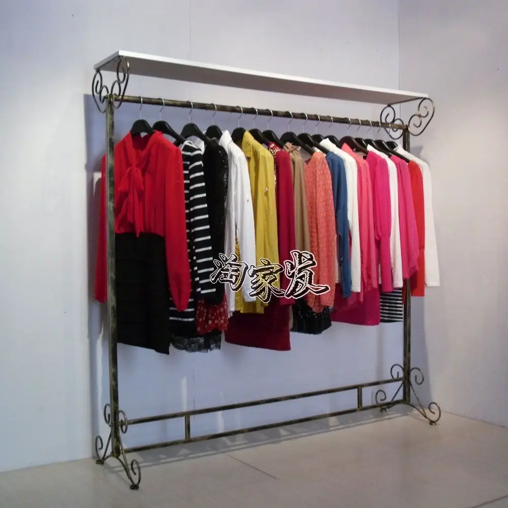 Buy Iron clothing rack clothing store display shelf