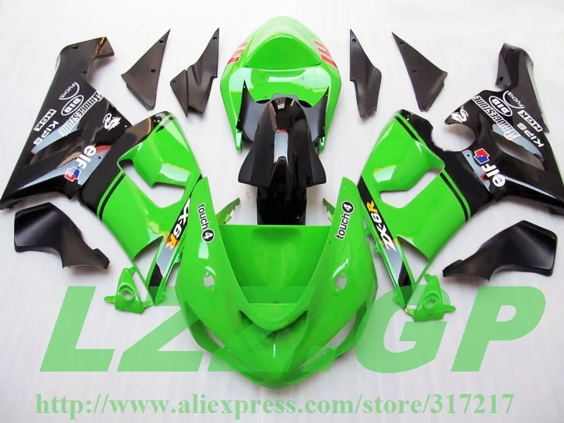 Injection Green Black fairing kit FOR KAWASAKI NINJA ZX 6R 636 05 06 ZX