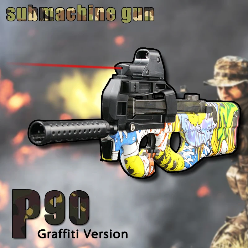 P90 Submachine Gun Electric Continuous Firing font b Toy b font Guns airsoft pistol Outdoor Fun
