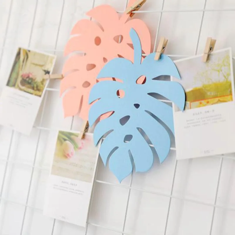 6pcs Paper Leaves Christmas Decoration Artificial Green Plant Leaf