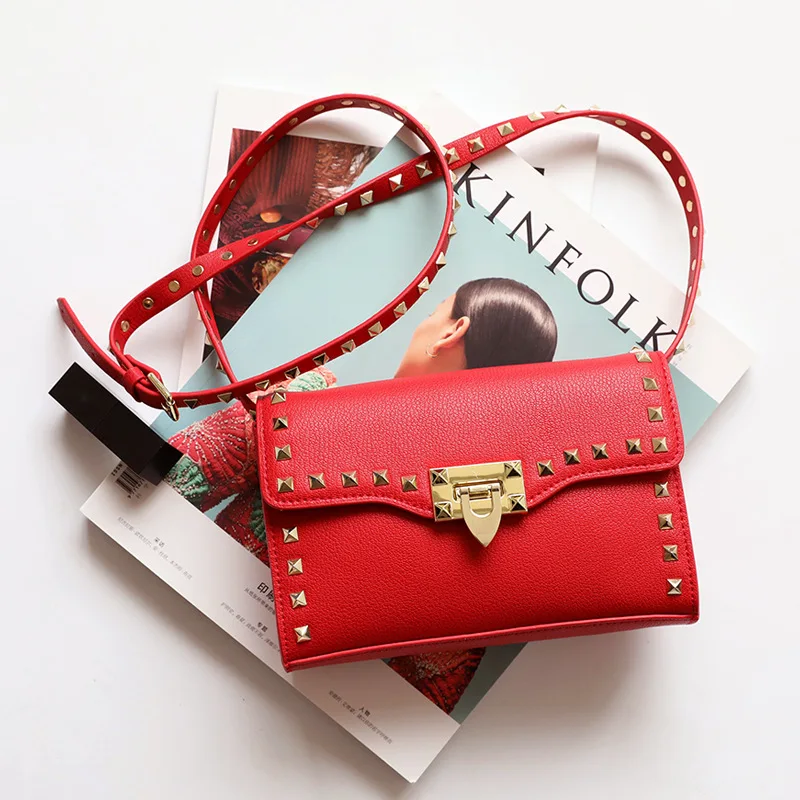 

2019 Famous Design High Quality Rivet Women Leather Handbags Luxury Fashion Shoulder Messenger Bags