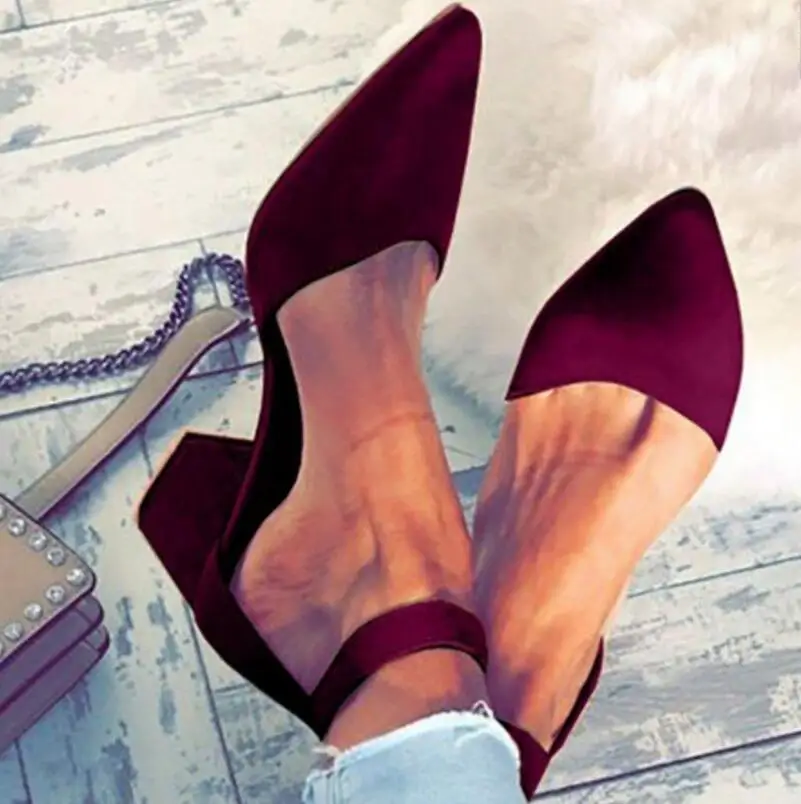 Женские туфли-лодочки; пикантные босоножки на квадратном каблуке; женская обувь с острым носком и пряжкой на ремешке; большие размеры; chaussure femme zapatos mujer