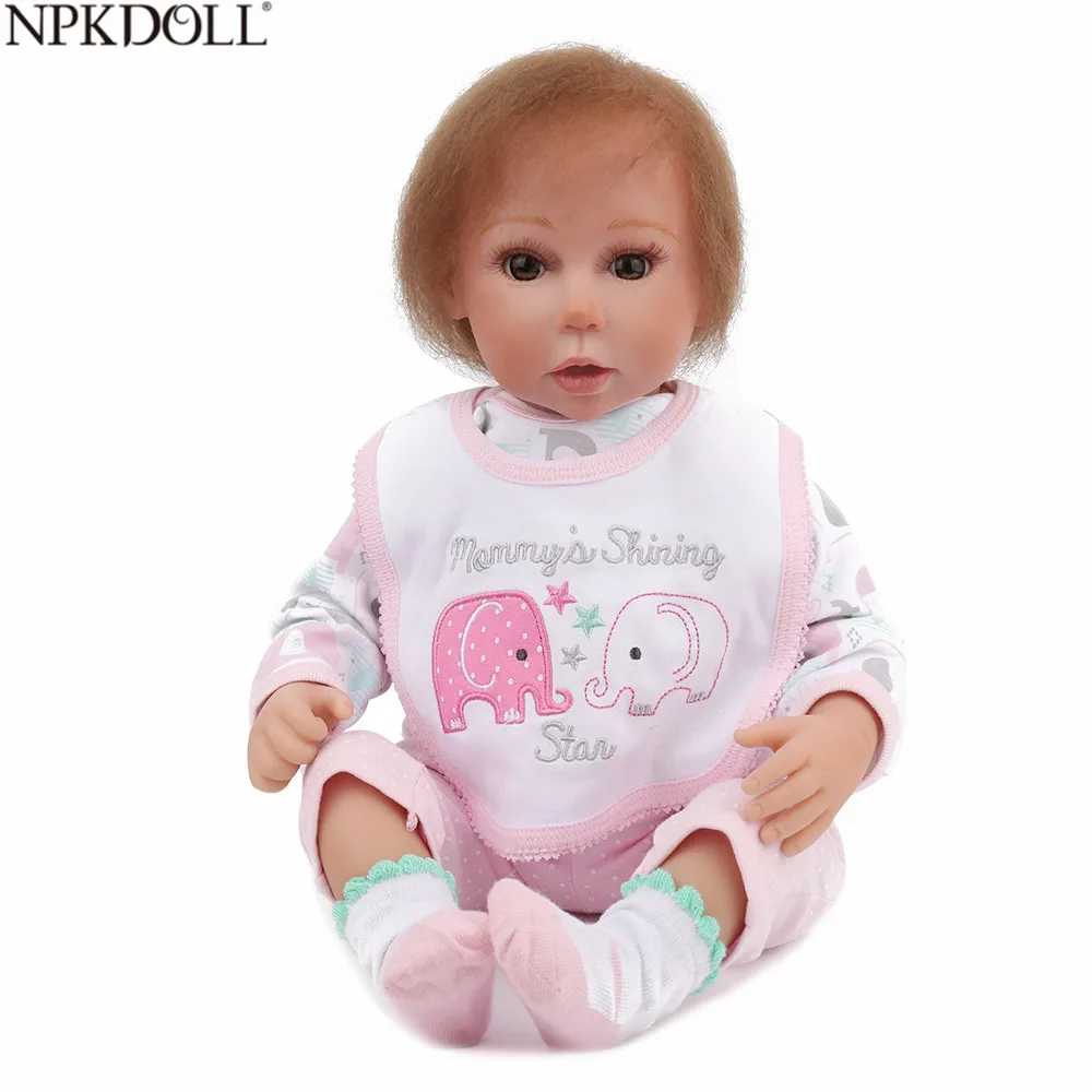 NPKDOLL 22 дюйма 55 см Кукла реборн для новорожденных Мягкие мохеровые виниловые куклы