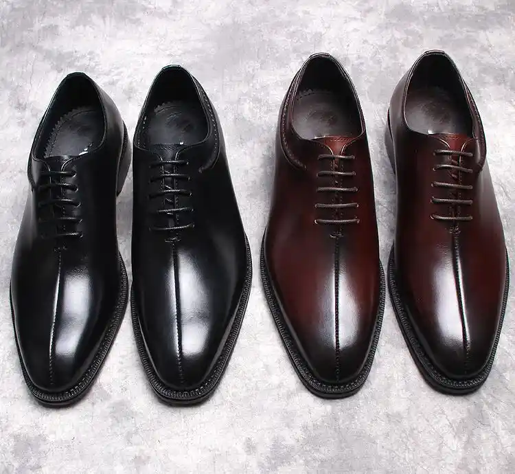 leather heeled brogues