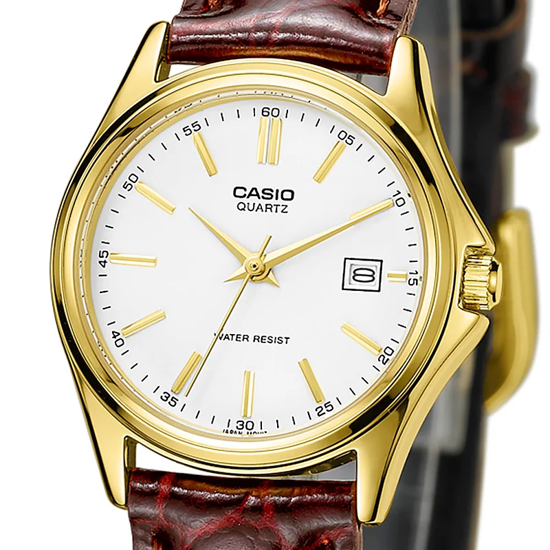 CASIO Watch Новое Прибытие LTP-1183Q-7A любителей Кварцевые Часы Женщины Часы Кожа Платье Наручные Часы Мода& Casual Часы Золотые