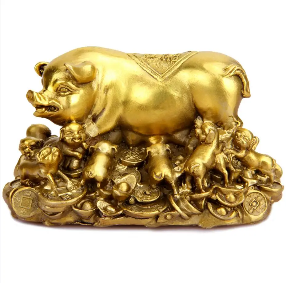 YM 522 Pure copper pig portraits, copper porridge, pig money, pig, flourishing seed, multi Fu